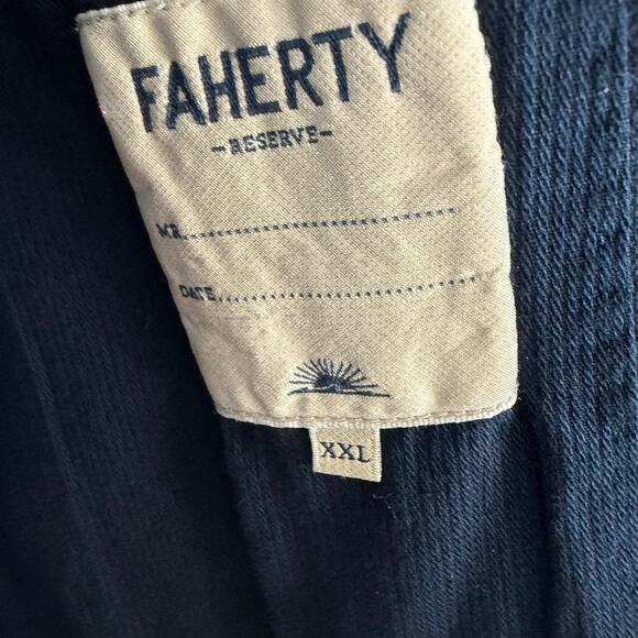 Faherty Reserve Cotton Linen All Season Blazer Navy Blue Sz XXL - Picture 6 of 8